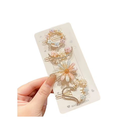 4 Pack Floral Design Hair Pins