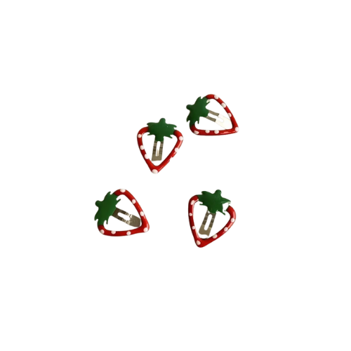 strawberry & apple hair clips