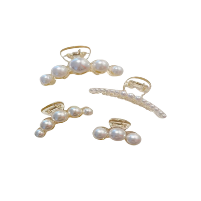 4 Pack Pearl Hair Grab Clips