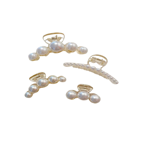 4 Pack Pearl Hair Grab Clips