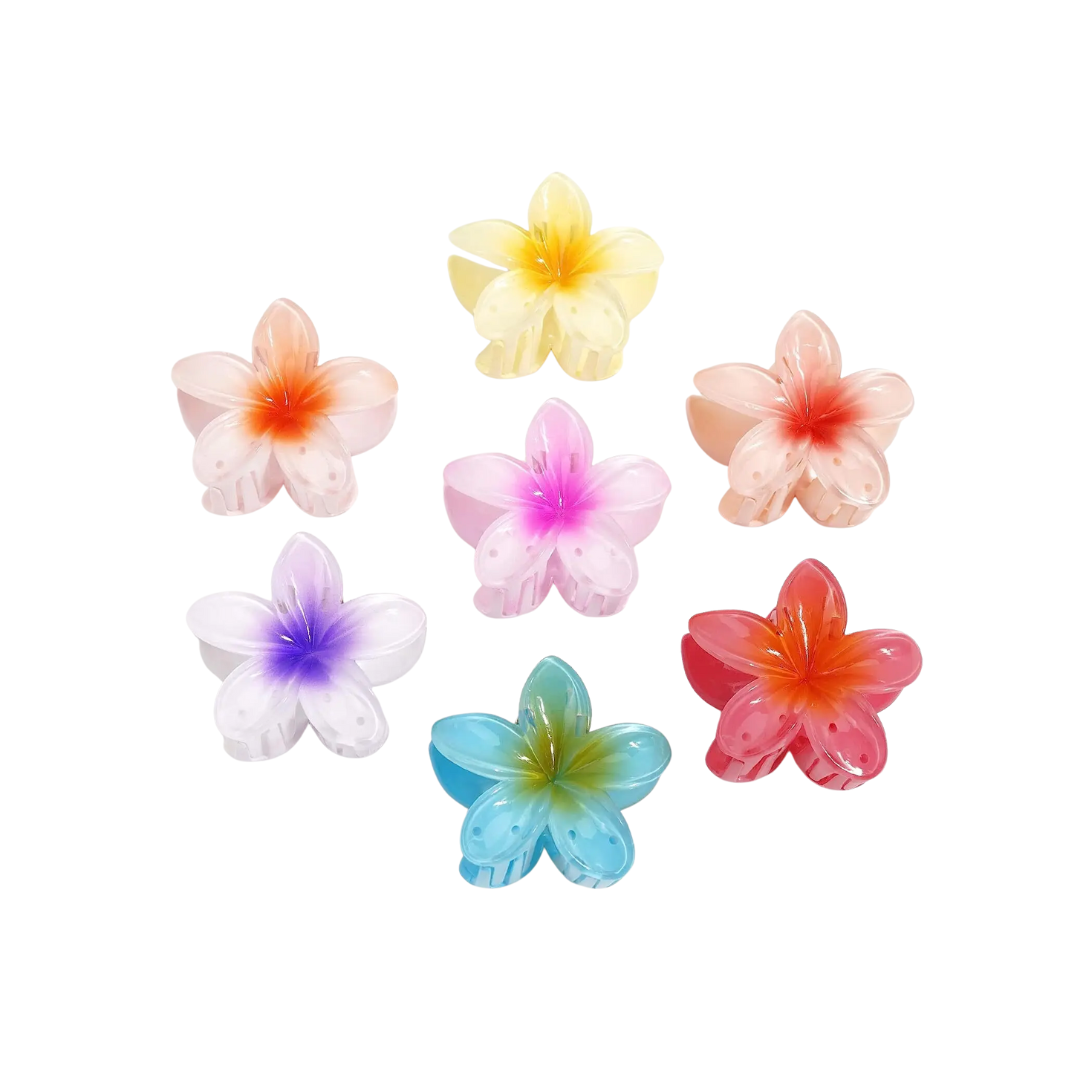 hawaiian bright floral claw clip