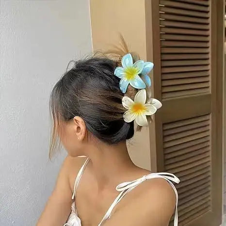 hawaiian bright floral claw clip