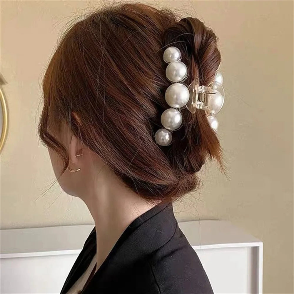 4 pack pearl hair grab clips