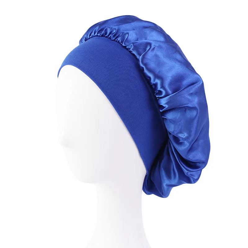 wide-brimmed satin bonnet