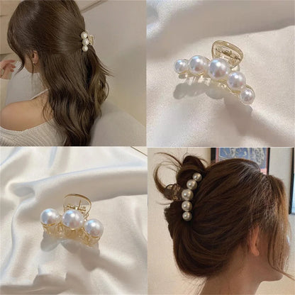 4 Pack Pearl Hair Grab Clips