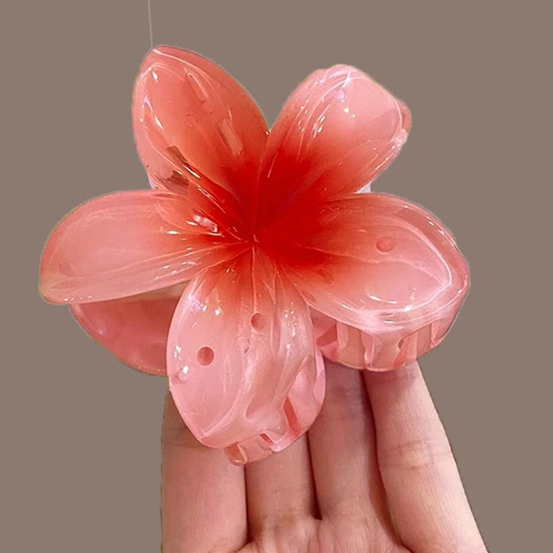 hawaiian bright floral claw clip