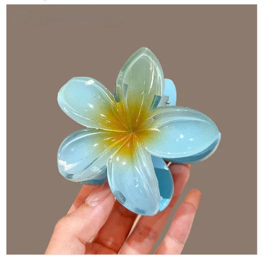 hawaiian bright floral claw clip