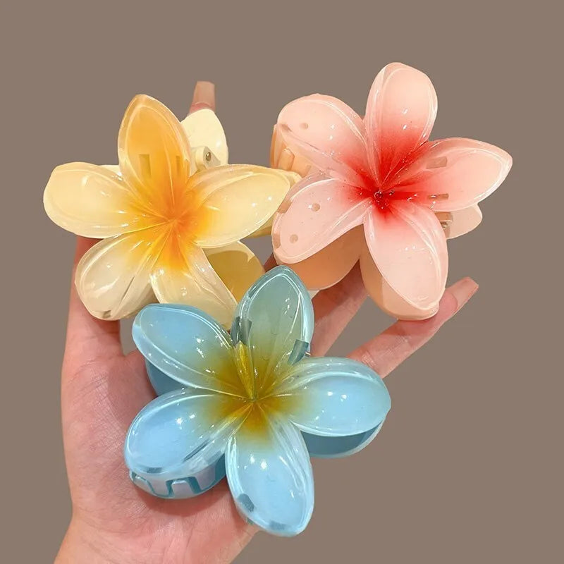 hawaiian bright floral claw clip