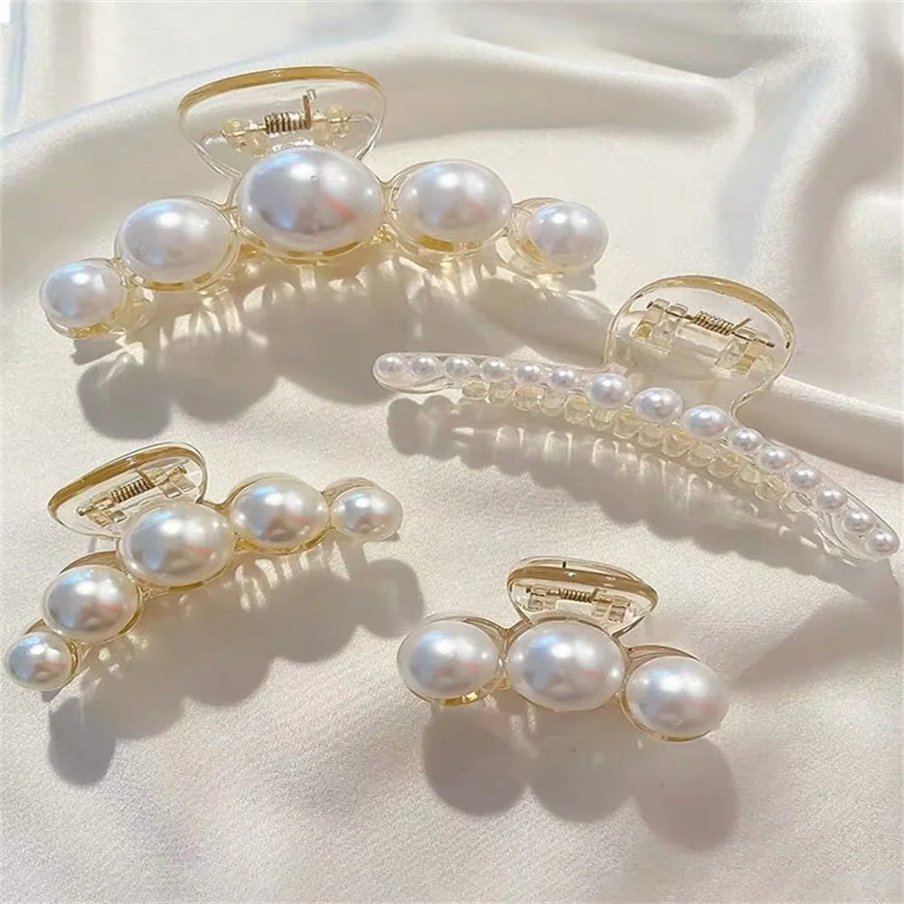 4 pack pearl hair grab clips