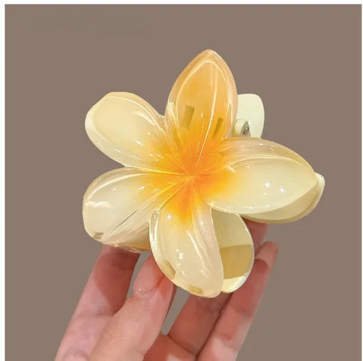 hawaiian bright floral claw clip