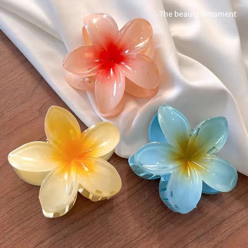 hawaiian bright floral claw clip