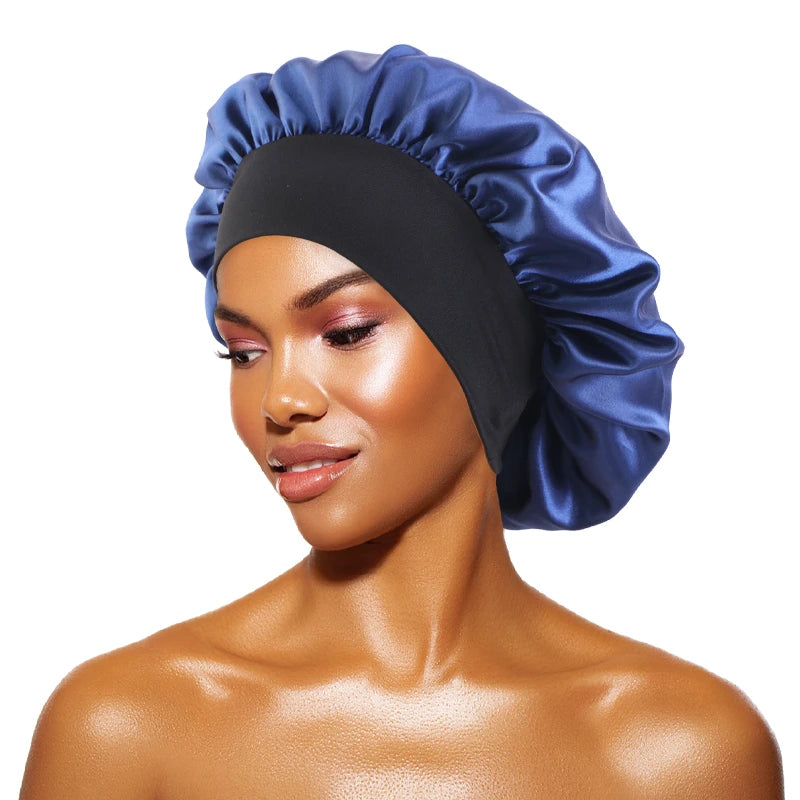 wide-brimmed satin bonnet