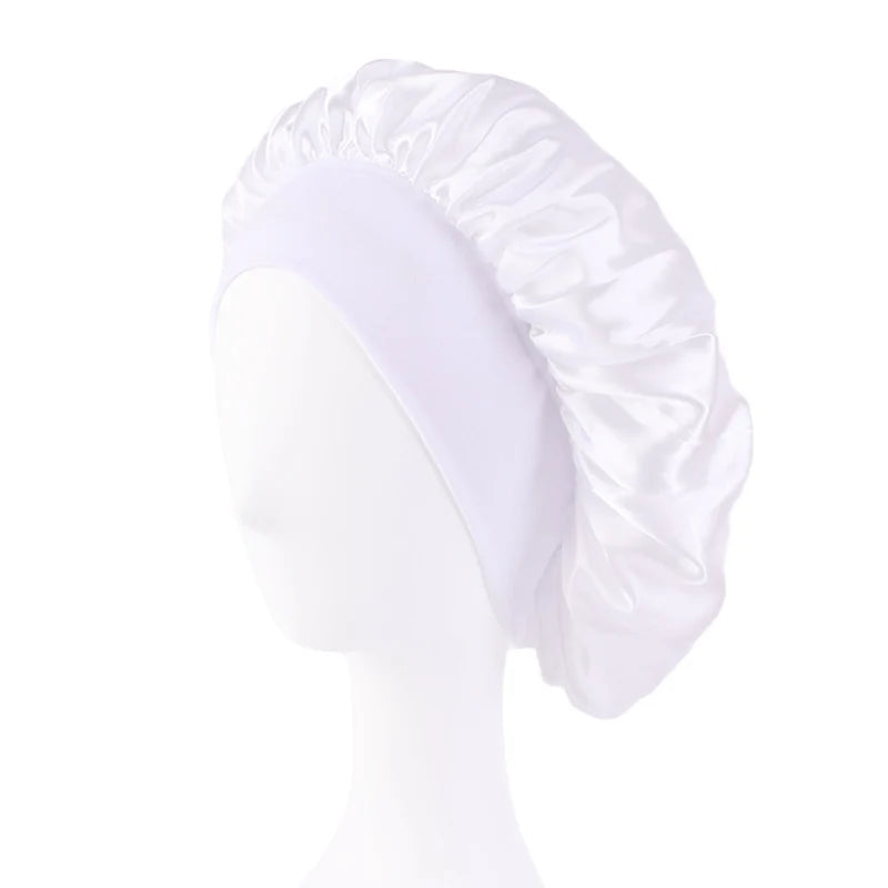 wide-brimmed satin bonnet