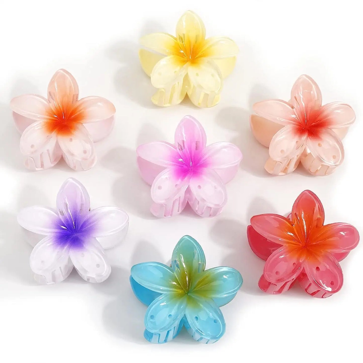 hawaiian bright floral claw clip